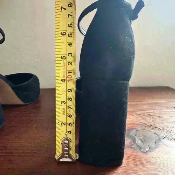 Calvin Klein Womens Sabin 2 Suede Platform Heels Leather Black Size 9.5 New - Picture 8 of 11